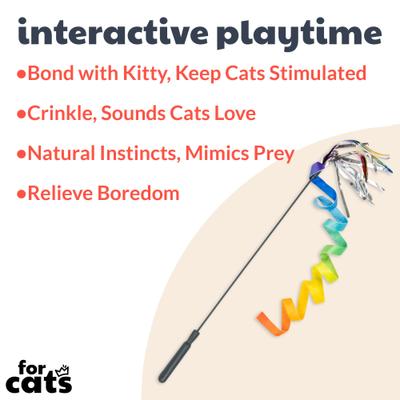 Show full view: Huxley & Kent Cat Wand Dance & Lure Rainbow Cat Toy, Rainbow slide 2 of 8