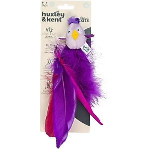 Huxley & Kent Cat Wand Refill 2 Pack Birdy Feather Teasers Cat Toy, Purple
