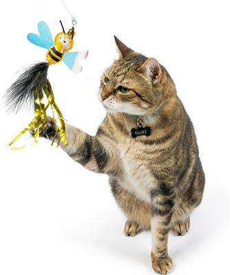 Show full view: Huxley & Kent Cat Wand Refill 2 Pack Buzz Bee Streamers Cat Toy, Yellow/Black slide 3 of 7