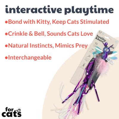 Show full view: Huxley & Kent Cat Wand Refill 2 Pack Dragonfly Streamers Cat Toy, Purple slide 2 of 5