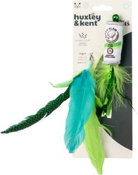 Huxley & Kent Cat Wand Refill 2 Pack Kitty Klaw Lime Feather Teasers Cat Toy, Green/Teal