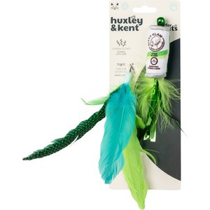 Huxley & Kent Cat Wand Refill 2 Pack Kitty Klaw Lime Feather Teasers Cat Toy, Green/Teal