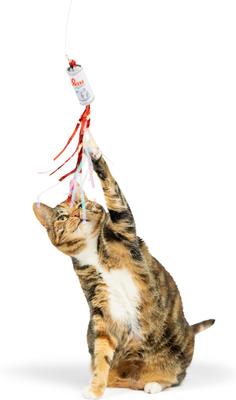 Show full view: Huxley & Kent Cat Wand Refill 2 Pack Purrs Light Streamers Cat Toy, Gray/Red slide 3 of 5