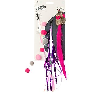 Huxley & Kent Cat Wand Refill 3 Pack Pink Mouse Tails Teasers Cat Toy, Pink/Gray