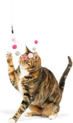 Show full view: Huxley & Kent Cat Wand Refill 3 Pack Pink Mouse Tails Teasers Cat Toy, Pink/Gray slide 7 of 9