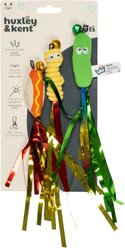 Huxley & Kent Cat Wand Refill 3 Pack Snacky Teasers Cat Toy, Green/Yellow/Tan/Red