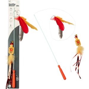 Huxley & Kent Cat Wand Teaser Hairball Whisky Cat Toy, Tan/Red