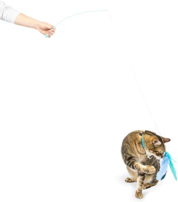 Show full view: Huxley & Kent Cat Wand Teaser Kitty Loco Cat Toy, Blue slide 6 of 11