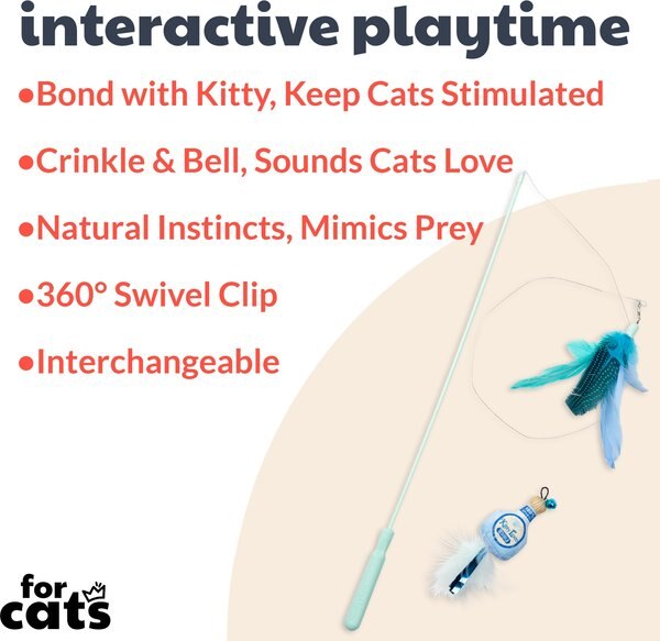 Huxley & Kent Cat Wand Teaser Kitty Loco Cat Toy, Blue