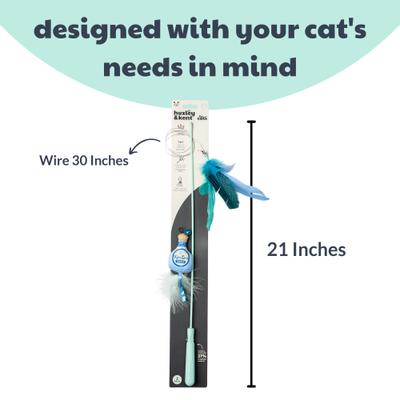 Show full view: Huxley & Kent Cat Wand Teaser Kitty Loco Cat Toy, Blue slide 3 of 11