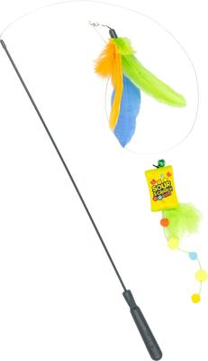 Show full view: Huxley & Kent Cat Wand Teaser Sour Scratch Cat Toy, Green/Blue/Yellow slide 9 of 11