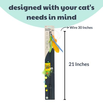 Show full view: Huxley & Kent Cat Wand Teaser Sour Scratch Cat Toy, Green/Blue/Yellow slide 3 of 11