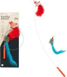 Huxley & Kent Cat Wand Wire Birdy & Mouse Cat Toy, Red/Gray/Blue