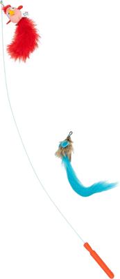 Show full view: Huxley & Kent Cat Wand Wire Birdy & Mouse Cat Toy, Red/Gray/Blue slide 8 of 9