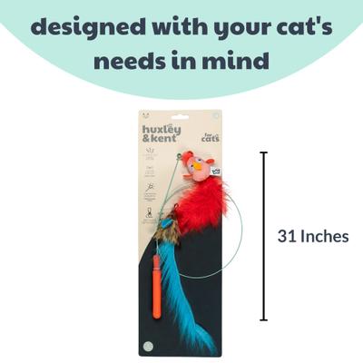 Show full view: Huxley & Kent Cat Wand Wire Birdy & Mouse Cat Toy, Red/Gray/Blue slide 3 of 9