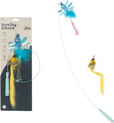 Huxley & Kent Cat Wand Wire Dragonfly & Mouse Cat Toy, Blue/Gray/Yellow