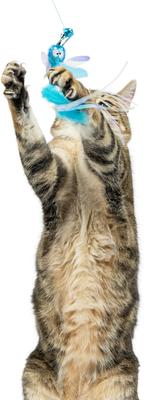 Show full view: Huxley & Kent Cat Wand Wire Dragonfly & Mouse Cat Toy, Blue/Gray/Yellow slide 9 of 11