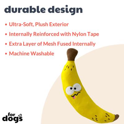 Show full view: Huxley & Kent Dog Fetchies Bruiser Banana Dog Toy, Yellow, Large slide 3 of 11