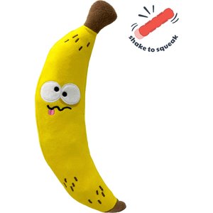 Huxley & Kent Dog Fetchies Bruiser Banana Dog Toy, Yellow, Small