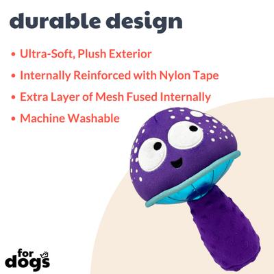 Show full view: Huxley & Kent Dog Fetchies Mellow Mushroom Dog Toy, Purple/Blue, Small slide 2 of 8