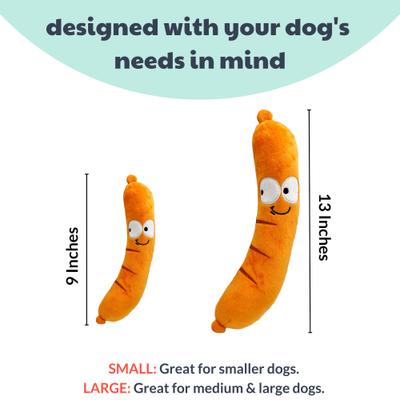 Show full view: Huxley & Kent Dog Fetchies Sammy Sausage Dog Toy, Brown, Small slide 3 of 9