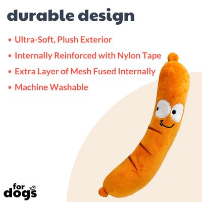 Show full view: Huxley & Kent Dog Fetchies Sammy Sausage Dog Toy, Brown, Small slide 2 of 9