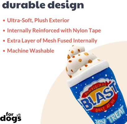 Show full view: Huxley & Kent Dog Power Plush Arctic Blast Treat Dog Toy, Blue, Large slide 2 of 9