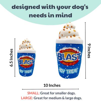 Show full view: Huxley & Kent Dog Power Plush Arctic Blast Treat Dog Toy, Blue, Small slide 4 of 10