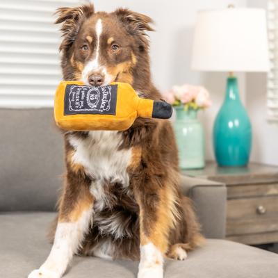 Show full view: Huxley & Kent Dog Power Plush Bad Dog Jack's Whiskey Dog Toy, Black/Tan, Small slide 5 of 10