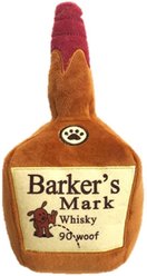 Huxley & Kent Dog Power Plush Barker's Mark Dog Toy, Brown, Small
