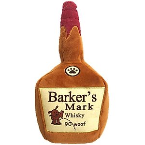 Huxley & Kent Dog Power Plush Barker's Mark Dog Toy, Brown, Small