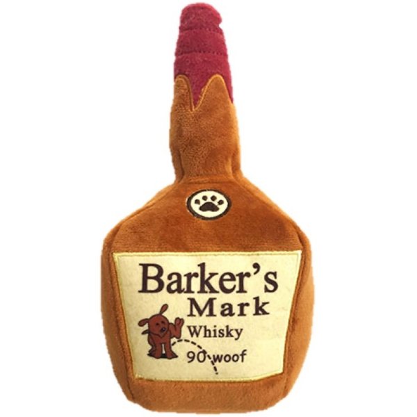 Huxley & Kent Dog Power Plush Barker's Mark Dog Toy, Brown