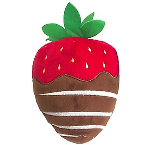 Huxley & Kent Dog Power Plush Chocolate Strawberry Dog Toy, Red, Small