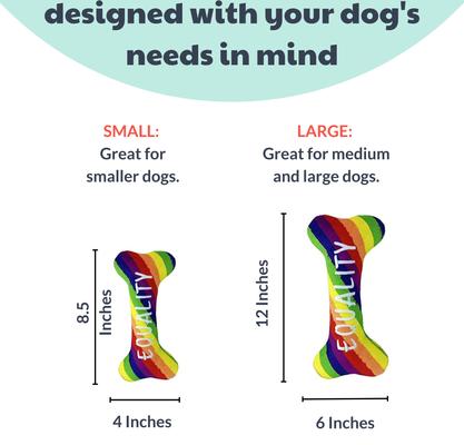 Show full view: Huxley & Kent Dog Power Plush Equality Bone Dog Toy, Multicolor, Large slide 3 of 7