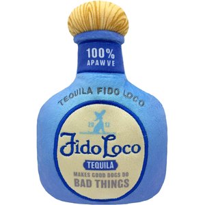 Huxley & Kent Dog Power Plush Fido Loco Tequila Dog Toy, Blue, Small