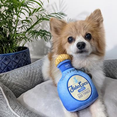 Show full view: Huxley & Kent Dog Power Plush Fido Loco Tequila Dog Toy, Blue, Small slide 4 of 10