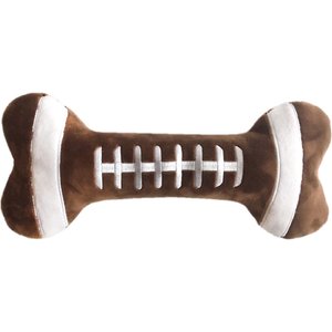 Huxley & Kent Dog Power Plush Football Bone Dog Toy, Brown, Large