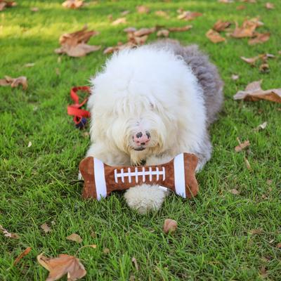 Show full view: Huxley & Kent Dog Power Plush Football Bone Dog Toy, Brown, Large slide 5 of 8