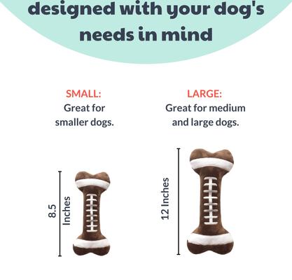 Show full view: Huxley & Kent Dog Power Plush Football Bone Dog Toy, Brown, Large slide 3 of 8