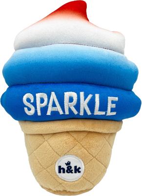 Show full view: Huxley & Kent Dog Power Plush Fro-Yo Pawtriot Cone Dog Toy, Red/White/Blue/Tan, Large slide 8 of 9