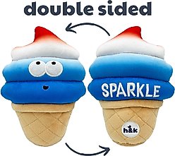 Huxley & Kent Dog Power Plush Fro-Yo Pawtriot Cone Dog Toy, Red/White/Blue/Tan, Small