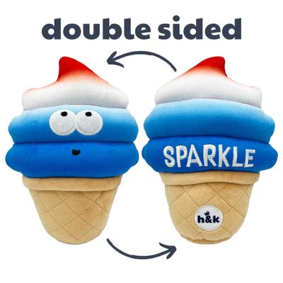 Show full view: Huxley & Kent Dog Power Plush Fro-Yo Pawtriot Cone Dog Toy, Red/White/Blue/Tan, Small slide 1 of 8