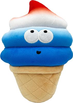 Show full view: Huxley & Kent Dog Power Plush Fro-Yo Pawtriot Cone Dog Toy, Red/White/Blue/Tan, Small slide 6 of 8
