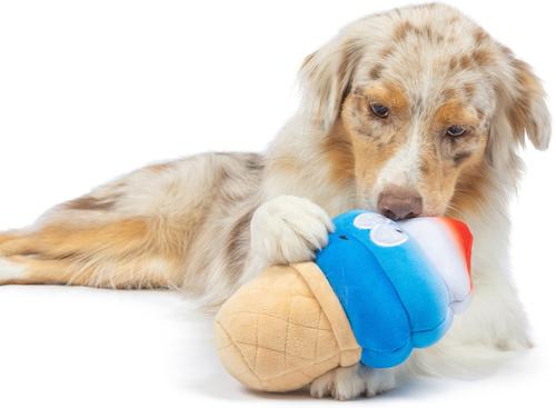 Show full view: Huxley & Kent Dog Power Plush Fro-Yo Pawtriot Cone Dog Toy, Red/White/Blue/Tan, Small slide 5 of 8