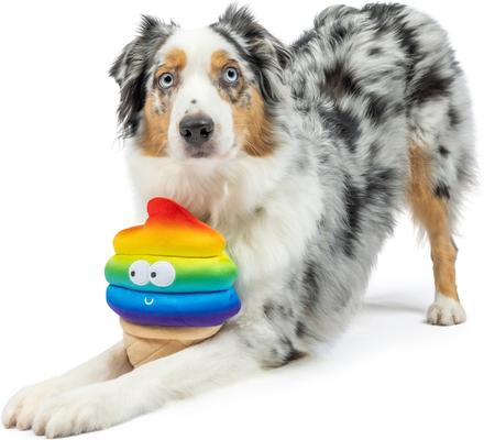 Show full view: Huxley & Kent Dog Power Plush Fro-Yo Pride Cone Dog Toy, Rainbow, Large slide 4 of 8