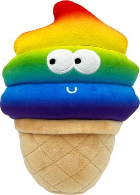 Show full view: Huxley & Kent Dog Power Plush Fro-Yo Pride Cone Dog Toy, Rainbow, Small slide 6 of 8