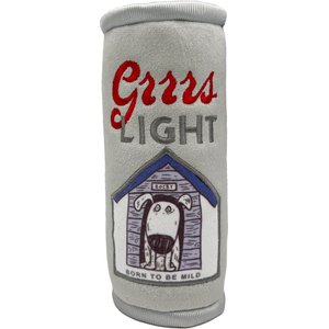 Huxley & Kent Dog Power Plush Grrrs Light Dog Toy, Gray, Small
