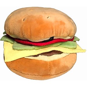 Huxley & Kent Dog Power Plush Hamburger Dog Toy, Brown, Large