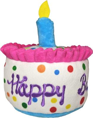 Show full view: Huxley & Kent Dog Power Plush Happy Barkday Cake Dog Toy, Multicolor, Large slide 1 of 10
