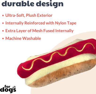 Show full view: Huxley & Kent Dog Power Plush Haute Dawg Dog Toy, Brown, Large slide 3 of 5